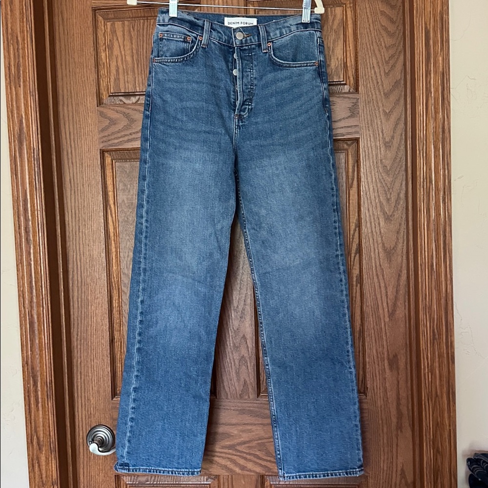 Denim Forum women’s high rise straight jeans